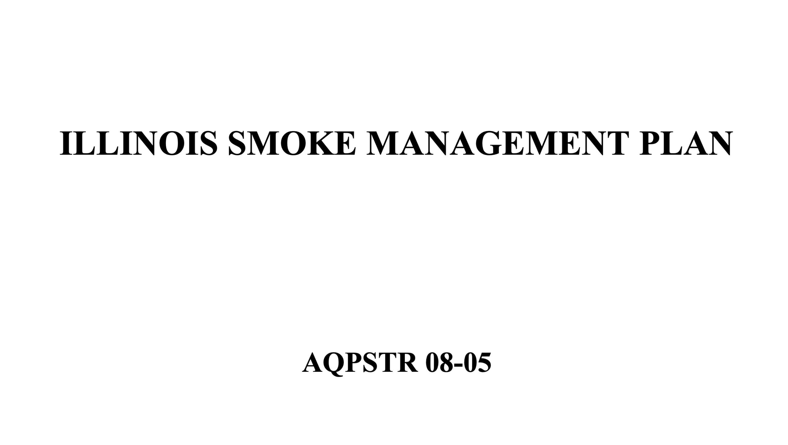 Illinois Smoke Management Plan