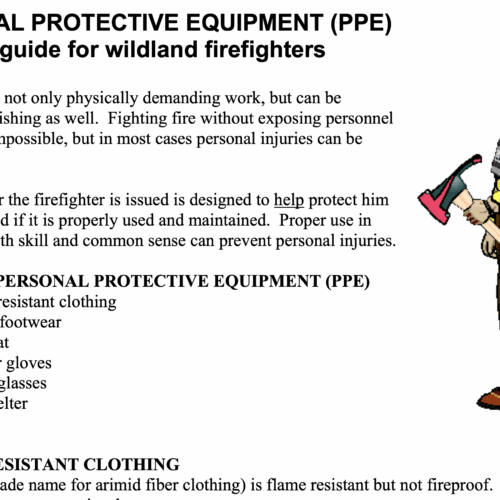 Personal Protective Equipment (PPE) – a short guide for wildland firefighters